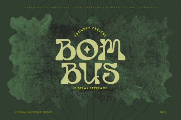 Bombus Display Font: Curved Psychedelic Style for Editorial Layouts