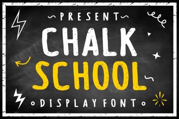 Chalk School Display Font for Handmade Product Design
