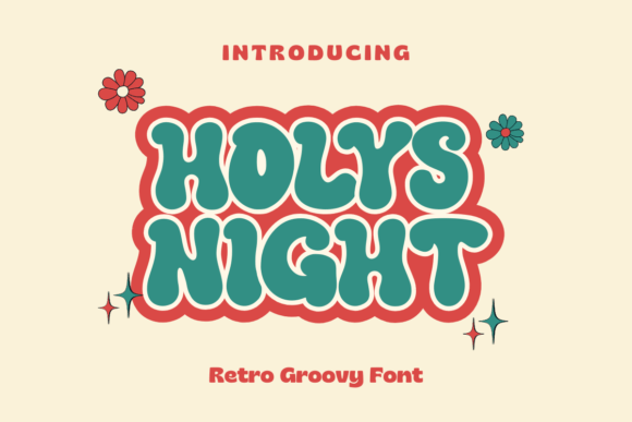Holys Night Retro Groovy Font for Handmade Products