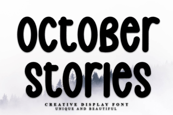 October Stories: A Modern Display Font for Small Business Branding